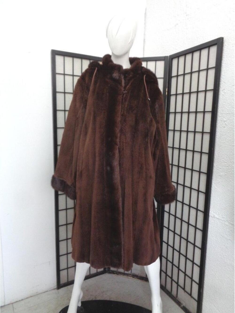 REFURBISHED NEW SHEARED MINK FUR REVERSIBLE COAT JACKET WOMEN WOMAN SIZE 16-18